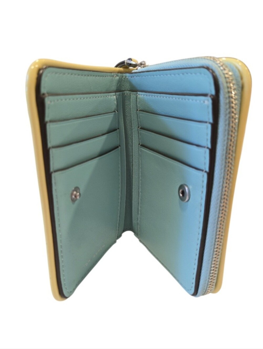 Tory Burch Quilted Aqua Leather Wallet - Picture 3 of 16